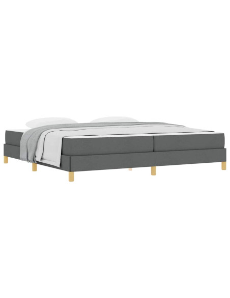 Letto a molle con materasso Grigio scuro 200 x 200 cm Tessuto