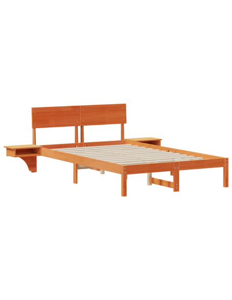 Rete letto con comodini con testiera Cera marrone 140 x 200 cm