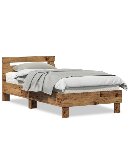 Struttura Letto in Legno Antico 90x190 cm - Fatto con Legno Ingegnerizzato