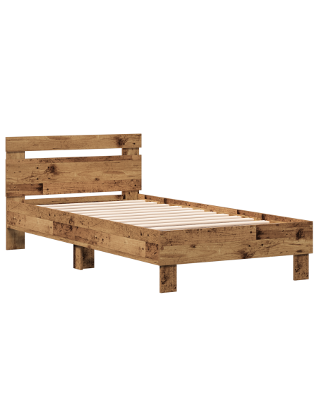 Struttura Letto in Legno Antico 90x190 cm - Fatto con Legno Ingegnerizzato