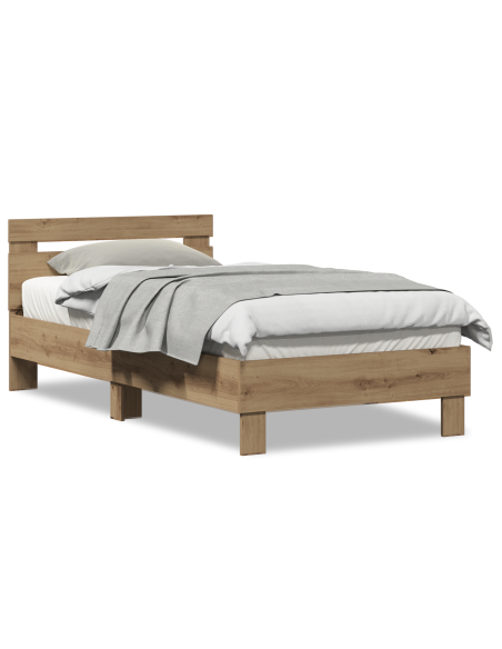 Letto singolo in quercia Artisan di , 90 x 190 cm, in legno ingegnerizzato.
