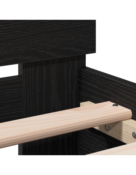 Struttura letto – Rovere nero, 90x190 cm, realizzata in legno compresso.