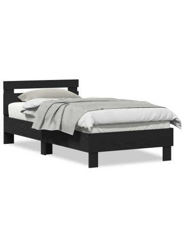 Struttura del letto con testiera Rovere Nero 193 x 95 x 88 cm