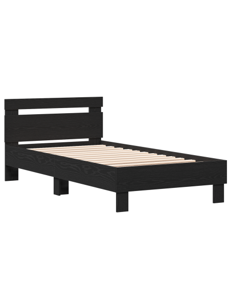 Struttura letto – Rovere nero, 90x190 cm, realizzata in legno compresso.