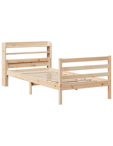 Giroletto con Testiera 90x200 cm in Legno Massello di Pino