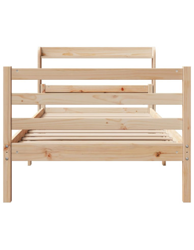 Giroletto con Testiera 90x200 cm in Legno Massello di Pino