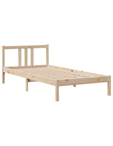 Giroletto con Testiera 90x190 cm in Legno Massello di Pino