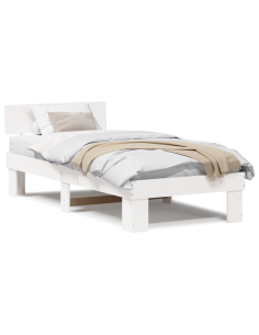 Struttura del letto Bianco 75 x 190 cm Pino massello 2