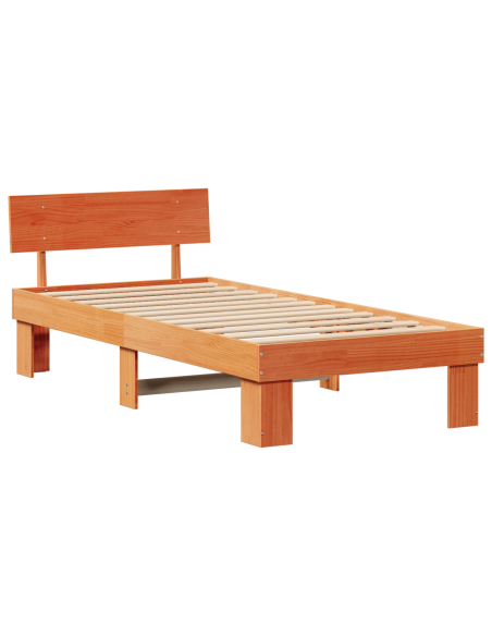 Struttura del letto Marrone cerato 75 x 190 cm Pino massello