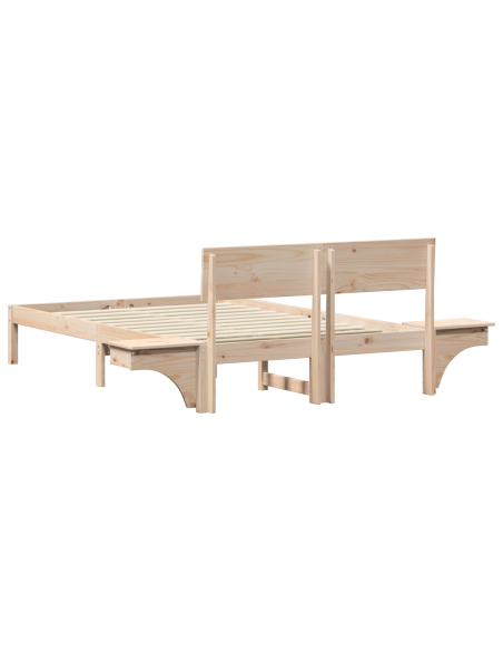 Rete letto con comodini con testiera Marrone 135 x 190 cm