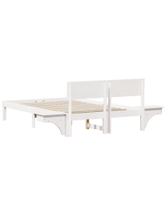 Struttura del letto Bianco 135 x 190 cm Pino massello