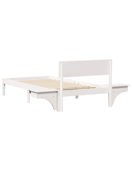 Rete letto con comodini con testiera Bianco 80 x 200 cm