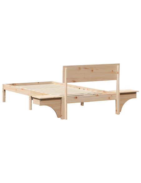 Rete letto con comodini con testiera Marrone 90 x 190 cm