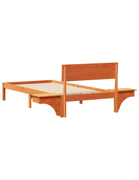 Rete letto con comodini con testiera Cera marrone 90 x 190 cm