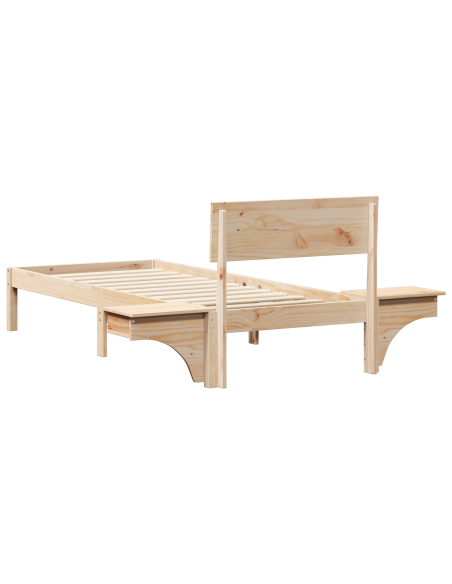 Rete letto con comodini con testiera Marrone 75 x 190 cm