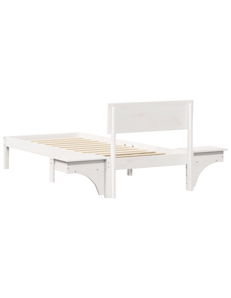 Rete letto con comodini con testiera Bianco 75 x 190 cm