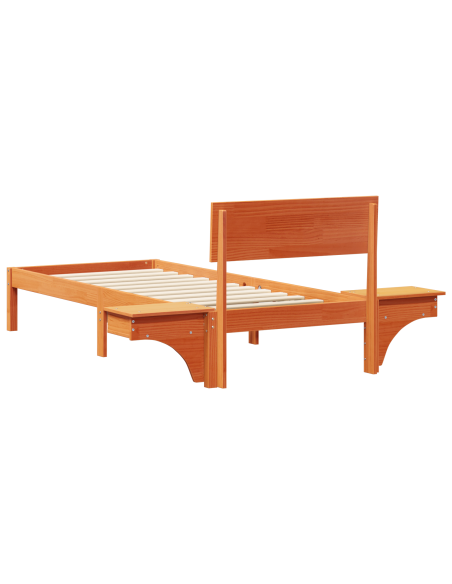 Rete letto con comodini con testiera Cera marrone 75 x 190 cm