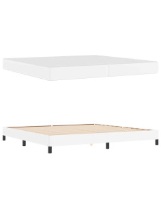 Struttura del letto Bianco Puro 200 x 200 cm Tessuto