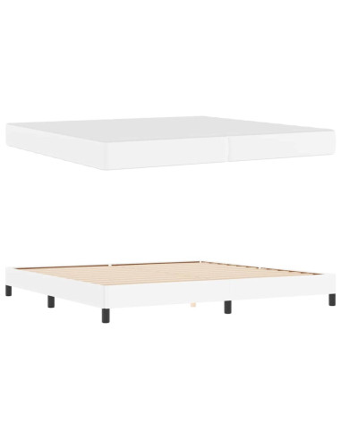 Struttura del letto Bianco Puro 200 x 200 cm Tessuto