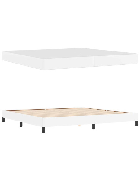 Letto Altro Bianco Puro 200 x 200 cm Pelle sintetica