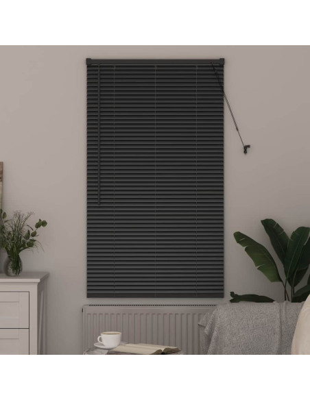Tenda per Finestra con tende Altro Nero 80 x 130 cm Alluminio