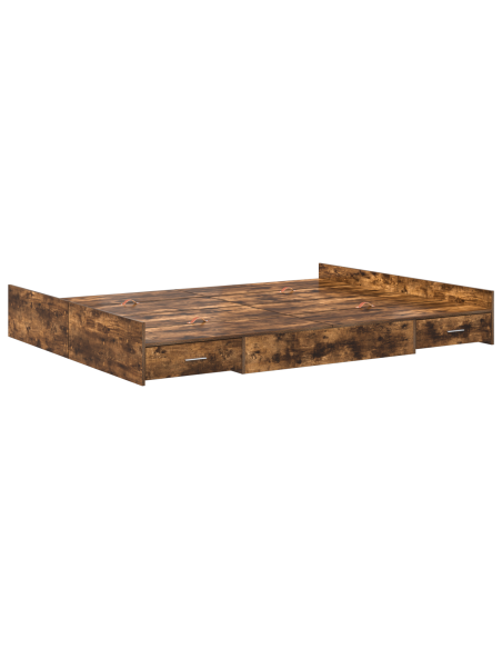 Struttura letto con contenitore Rovere fumo 140 x 190 cm