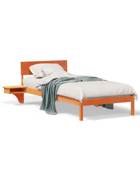 Rete letto con comodini con testiera Cera marrone 80 x 200 cm