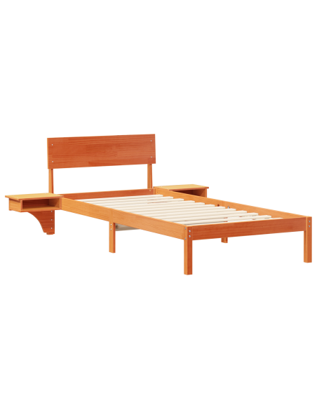 Rete letto con comodini con testiera Cera marrone 80 x 200 cm