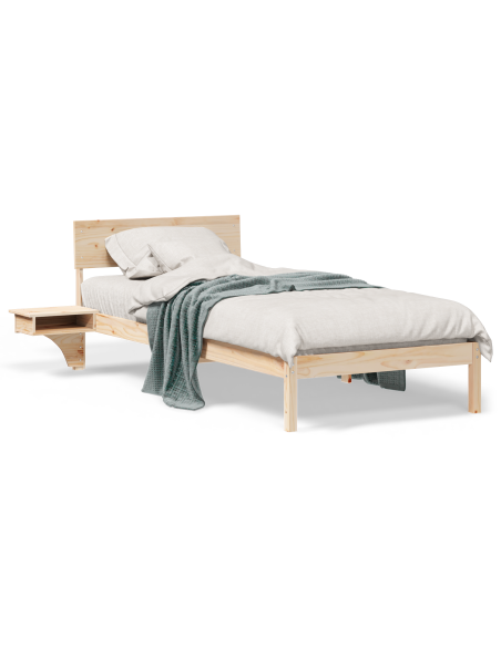 Rete letto con comodini con testiera Marrone 90 x 190 cm