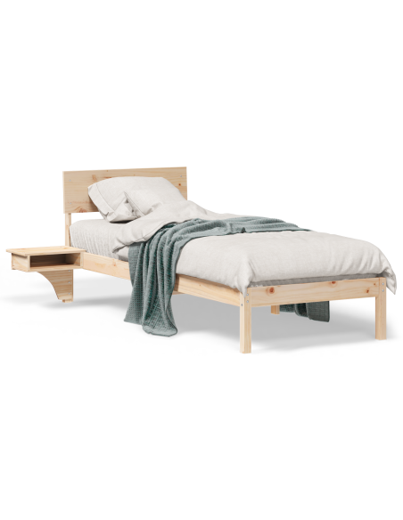 Rete letto con comodini con testiera Marrone 75 x 190 cm
