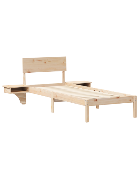 Rete letto con comodini con testiera Marrone 75 x 190 cm