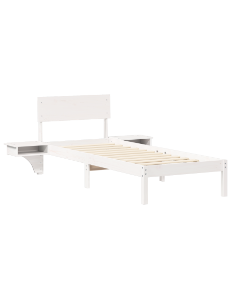 Rete letto con comodini con testiera Bianco 75 x 190 cm
