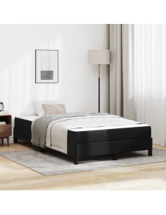 Struttura del letto con materasso Nero 120 x 190 cm Tessuto 2