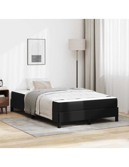 Letto Altro Nero 120 x 190 cm Pelle sintetica