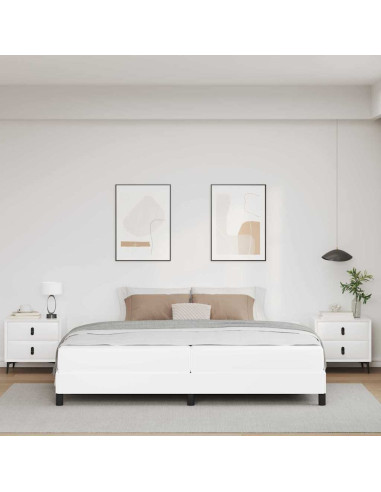 Struttura del letto Bianco Puro 200 x 200 cm Tessuto