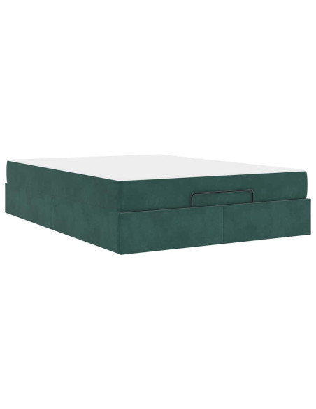 Struttura del letto Altro Verde scuro 140 x 200 cm Velluto