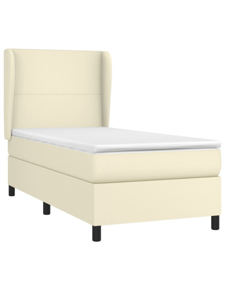 Giroletto a Molle con Materasso Crema 90x200 cm in Similpelle