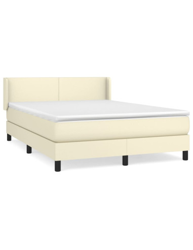 Giroletto a Molle con Materasso Crema 140x190 cm in Similpelle