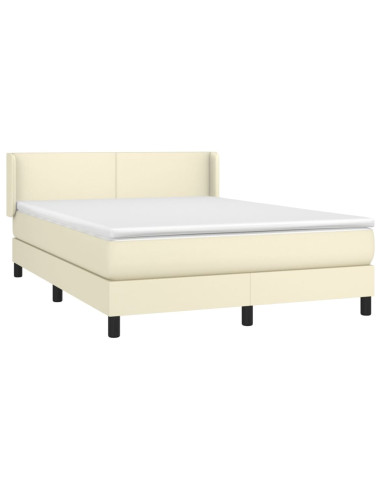 Giroletto a Molle con Materasso Crema 140x190 cm in Similpelle