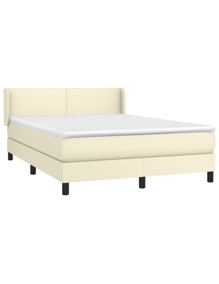Giroletto a Molle con Materasso Crema 140x190 cm in Similpelle