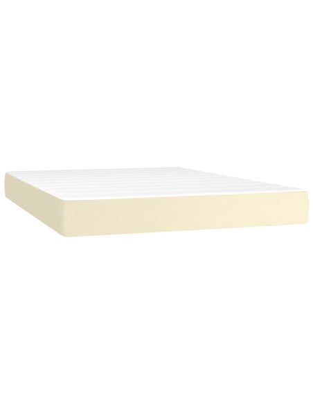 Giroletto a Molle con Materasso Crema 140x190 cm in Similpelle