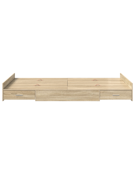 Struttura letto con contenitore rovere sonoma 120 x 190 cm MDF