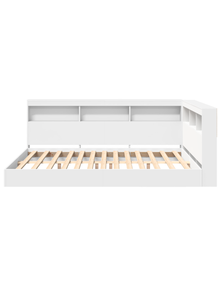 Libreria Letto 2 pcs Bianco 140 x 200 cm Legno multistrato