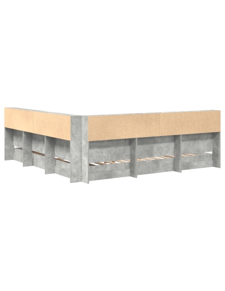Libreria Letto 2 pcs Grigio cemento 180 x 200 cm Cemento