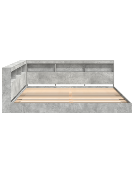 Libreria Letto 2 pcs Grigio cemento 180 x 200 cm Cemento
