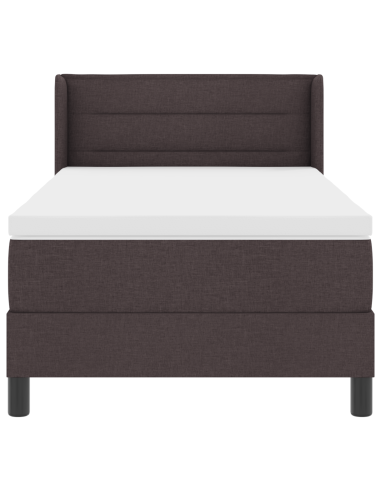 Letto a molle con testiera Marrone Scuro 200 x 100 cm Tessuto