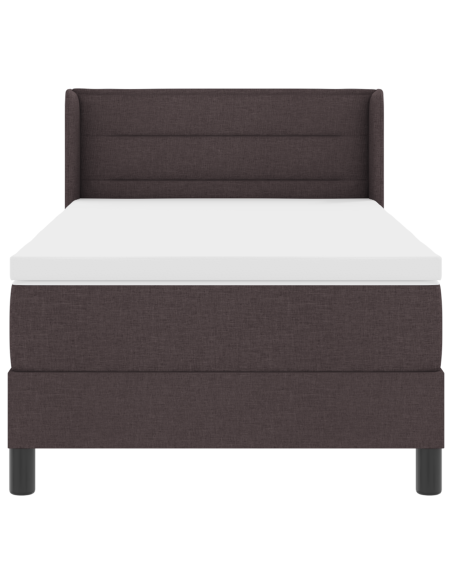 Letto a molle Marrone Scuro 100 x 200 cm Tessuto e Schiuma