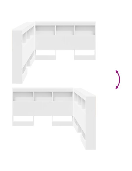 Testata contenitore con testiera Bianco 207,5 x 137,5 x 76,5 cm