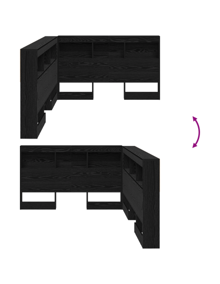 Testata contenitore Rovere Nero 207,5 x 137,5 x 76,5 cm