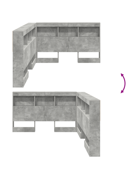 Testata contenitore Grigio cemento 207,5 x 137,5 x 76,5 cm